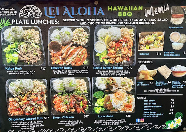 Lei Aloha Hawaiian BBQ Menu