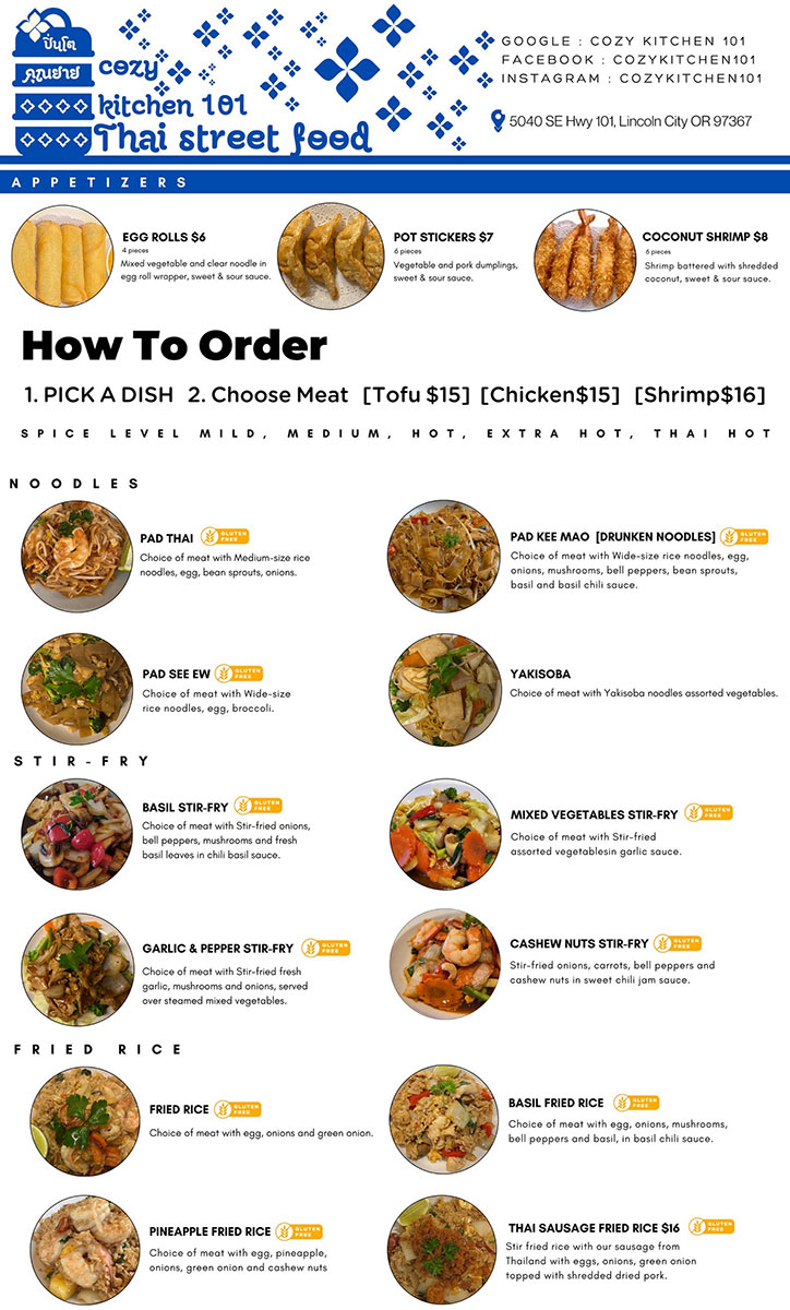 Cozy kitchen Menu Full